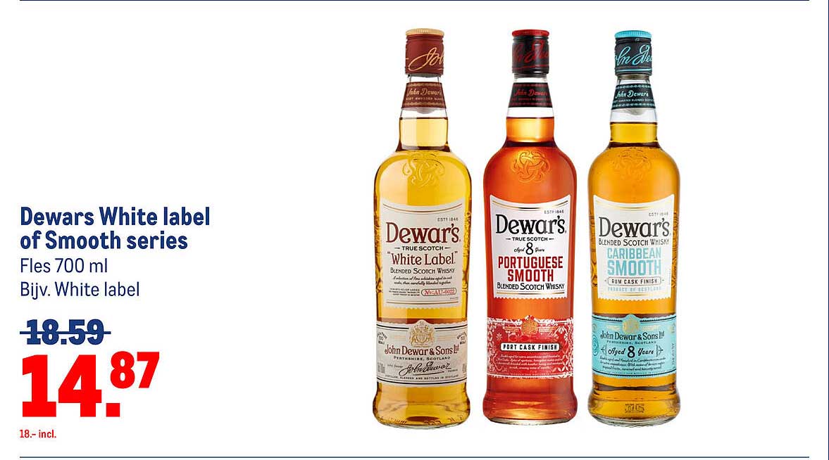 Dewars White label of Smooth series