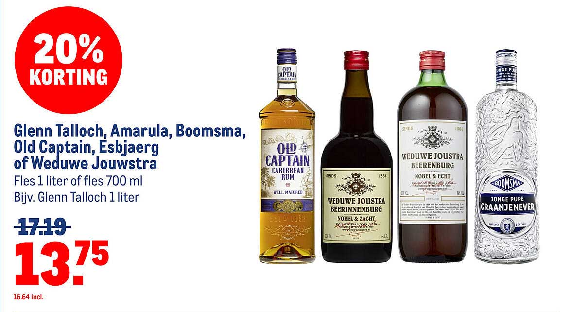 Glenn Talloch, Amarula, Boomsma, Old Captain, Esbjaerg of Weduwe Joustra