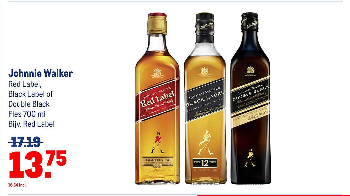 Johnnie Walker Red Label, Black Label of Double Black