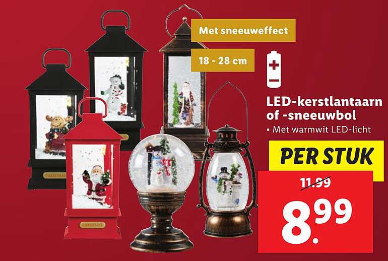 LED-kerstlantaarn of -sneeuwbol