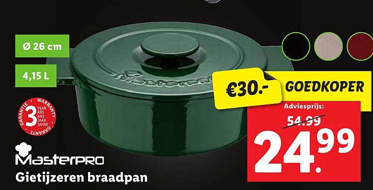 Masterpro Gietijzeren braadpan