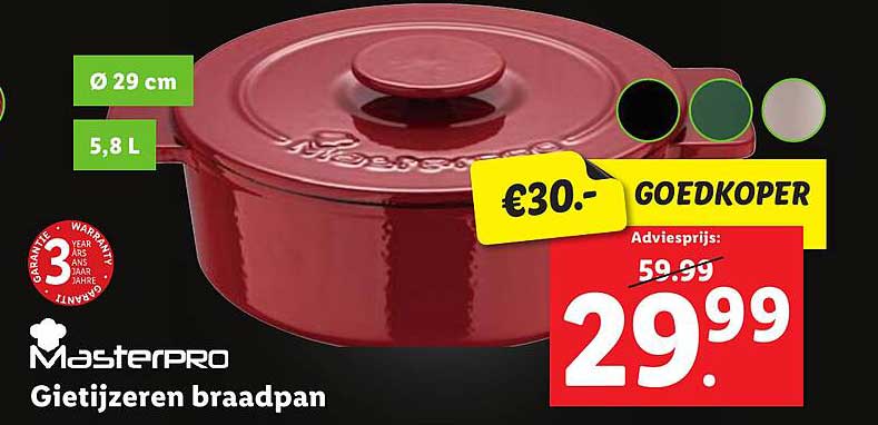 Masterpro Gietijzeren braadpan