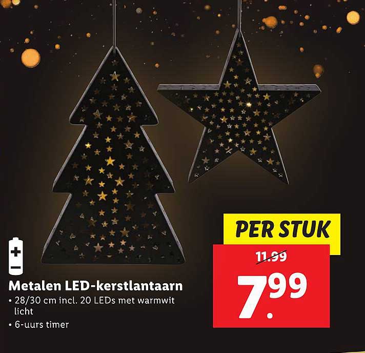 Metalen LED-kerstlantaarn