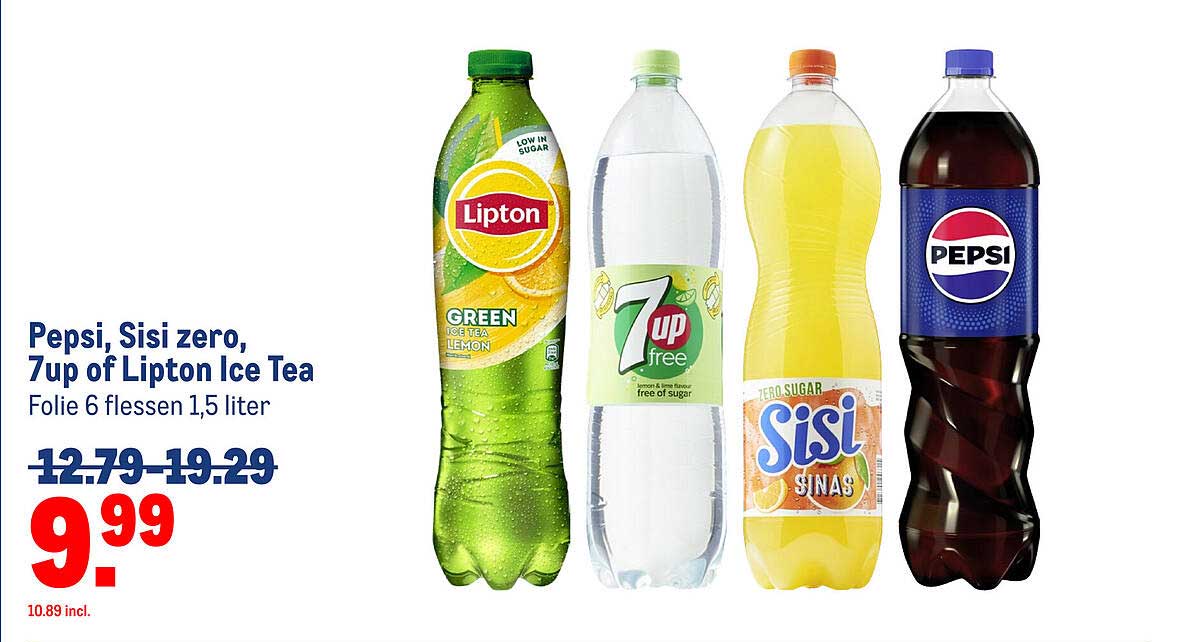 Pepsi, Sisi zero, 7up of Lipton Ice Tea