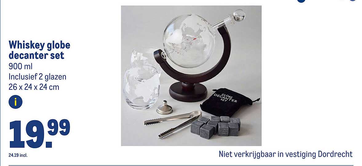 Whiskey globe decanter set