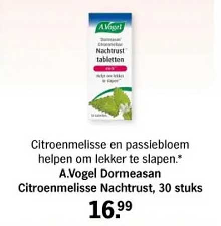 A.Vogel Dormeasan Citroenmelisse Nachtrust, 30 stuks