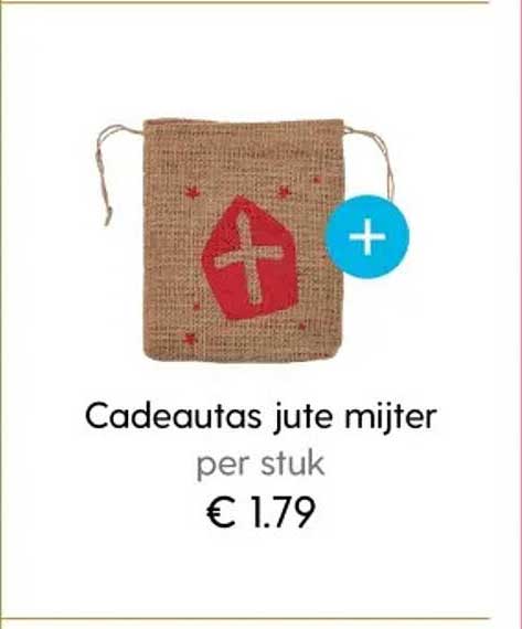 Cadeautas jute mijter