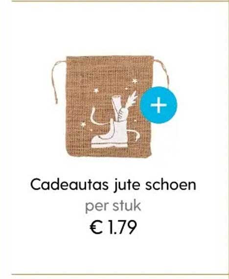 Cadeautas jute schoen