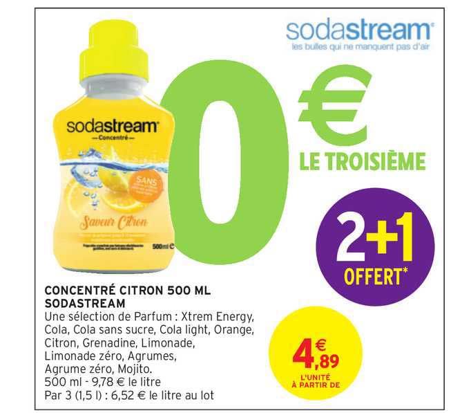 Sodastream Concentré sirop Saveur Citron 500ml 