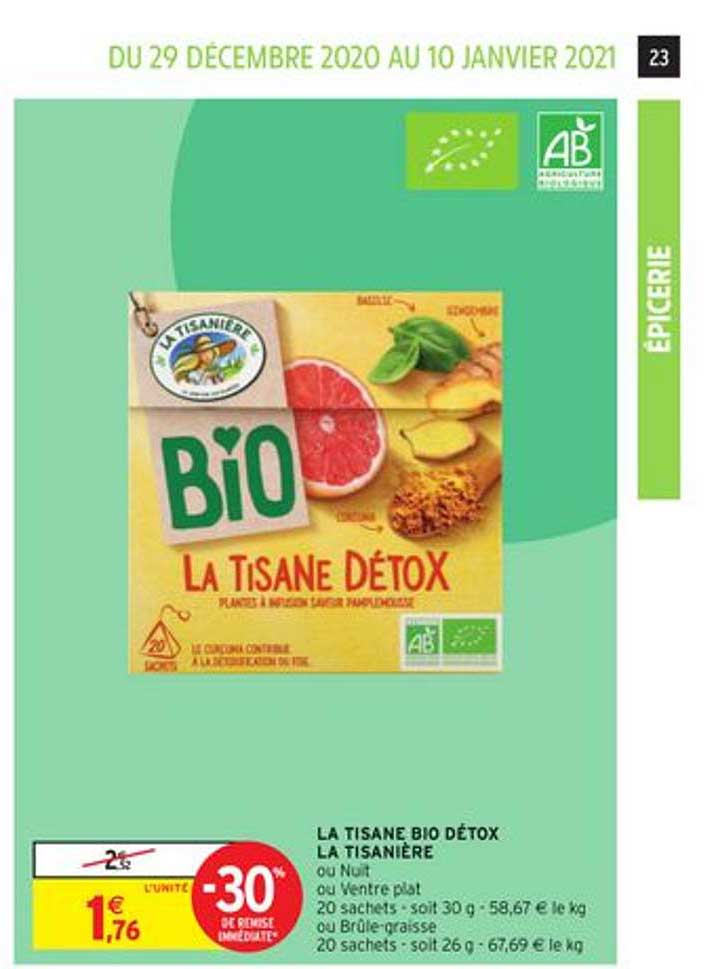 Offre La Tisane Bio Détox La Tisanière -30% De Remise ...