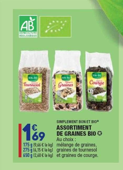 Promo Assortiment De Graines Bio Simplement Bon Et Bio chez Aldi 