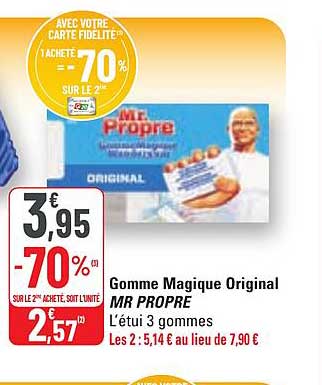 Promo Gomme Magique Original chez Géant Casino