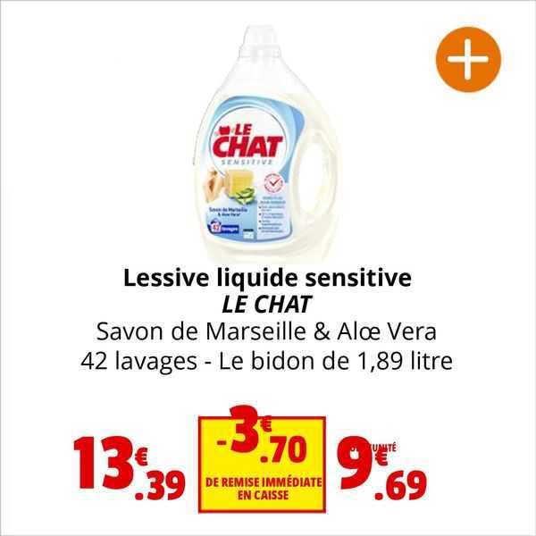 Le chat - Lessive liquide sensitive 60 lavages - Supermarchés Match