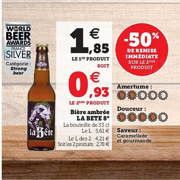 Promo Bière Ambrée La Bête 8° chez Super U - iCatalogue.fr