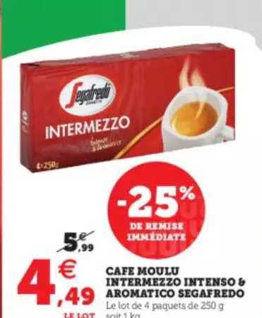 Promo Café Moulu Intermezzo Segafredo Ou Café Grain Intermezzo Selection Grains  Segafredo chez U Express