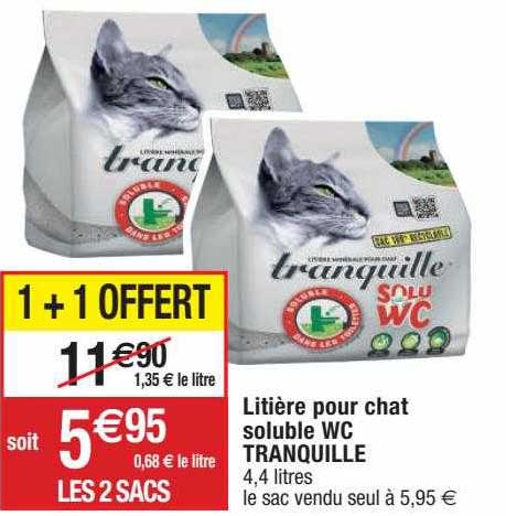 Offre Litiere Pour Chat Soluble Wc Tranquille Chez Migros France