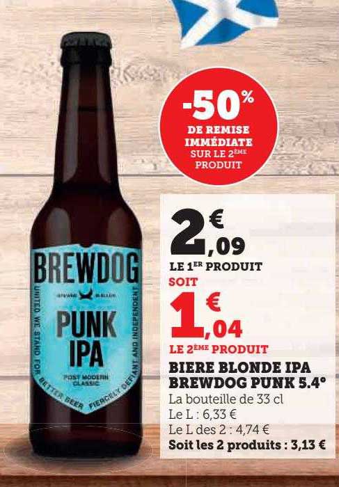 Hyper U Bière Blonde Ipa Brewdog Punk 5.4°