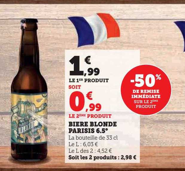 Hyper U Bière Blonde Parisis 6.5°