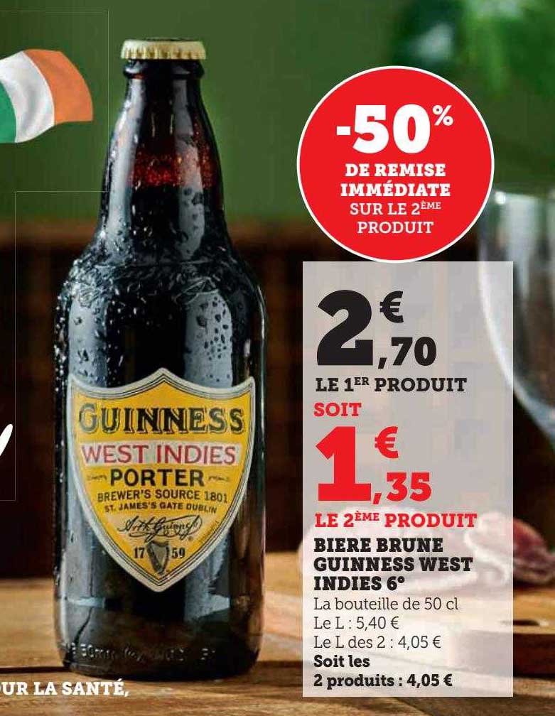 Hyper U Bière Brune Guinness West Indies 6°