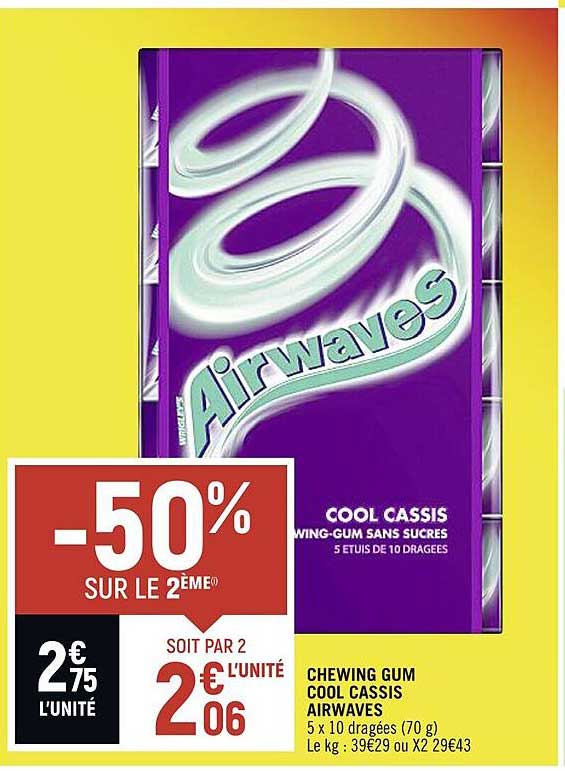 Promo Chewing Gum Cool Cassis Airwaves chez Spar - iCatalogue.fr