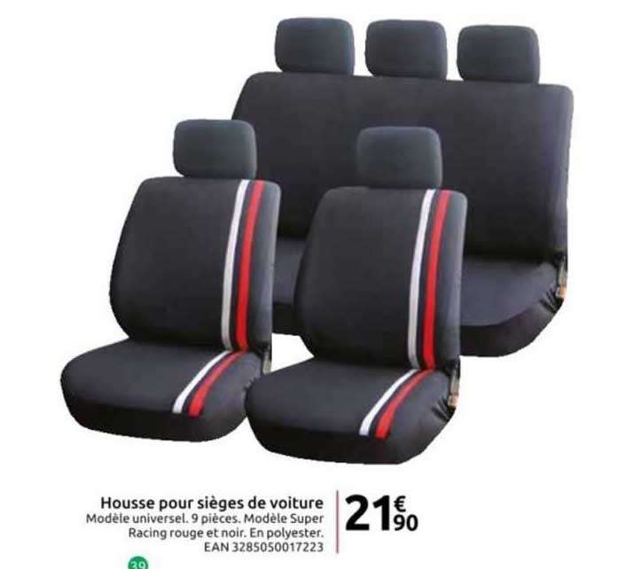 Housses Sièges Auto My Star Revolution Girl – 9 Pièces Noir & Fleurs Bleues, Universelles, Élastiques, Airbags OK
