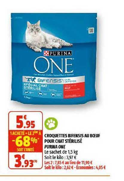 Offre Purina One Chat Sterilise Au Bœuf 67 Sur Le 2eme Chez Lidl