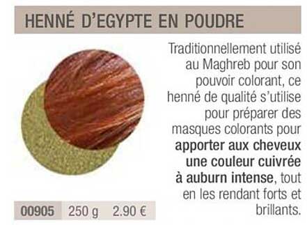 Offre Henné Rouge Du Yémen En Poudre chez Aroma Zone