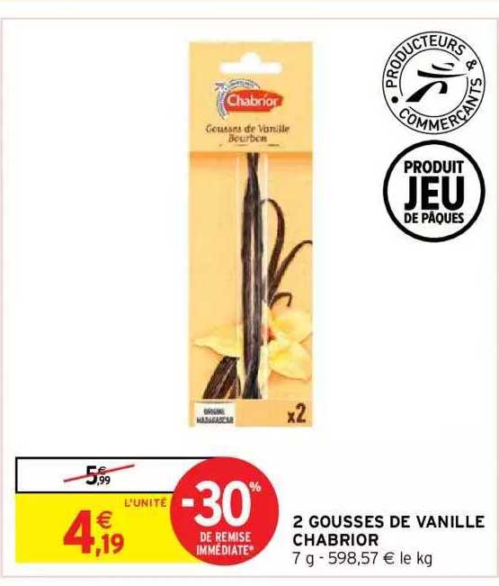 Vahiné - Gousses de vanille x2 - Supermarchés Match