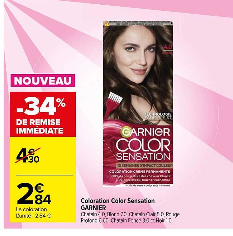Promo Coloration Color Sensation Garnier chez Carrefour - iCatalogue.fr