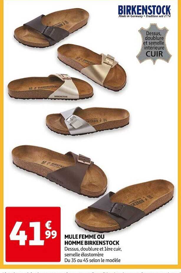 Offre Femme Homme Birkenstock chez Auchan