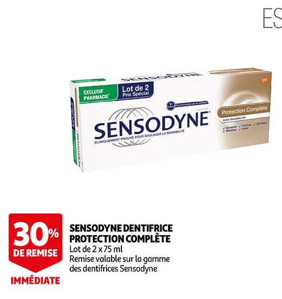 Sensodyne – Dentifrice Protection Complète, 2 × 75 Ml