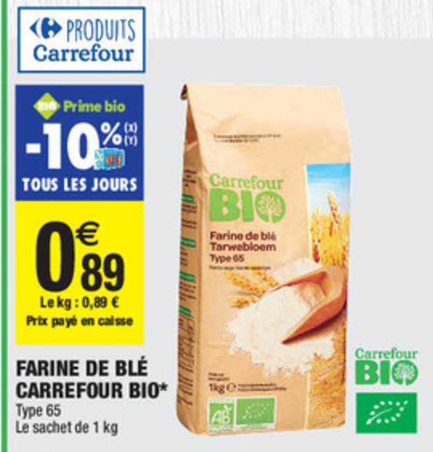 Promo Farine De Blé Carrefour Bio chez Carrefour Market 