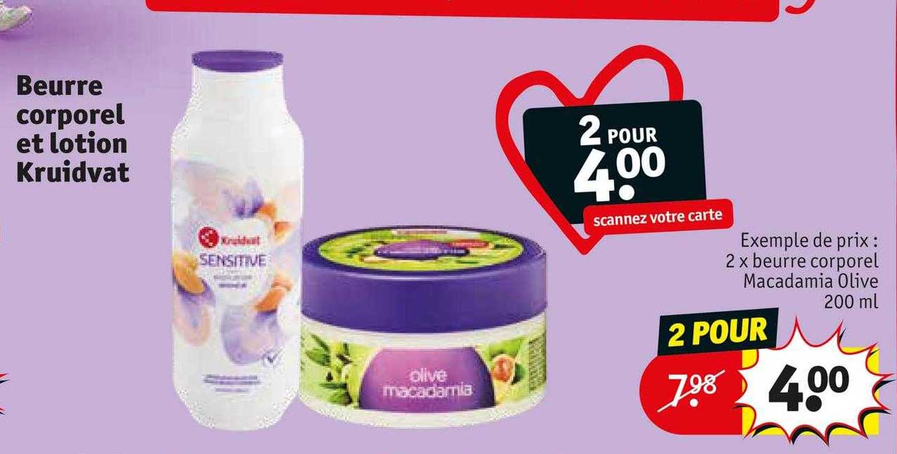 Promo Beurre Corporel Et Lotion Kruidvat chez Kruidvat iCatalogue.fr