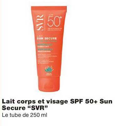 Promo Lait Corps Et Visage Spf 50+ Sun Secure Svr chez Monoprix ...