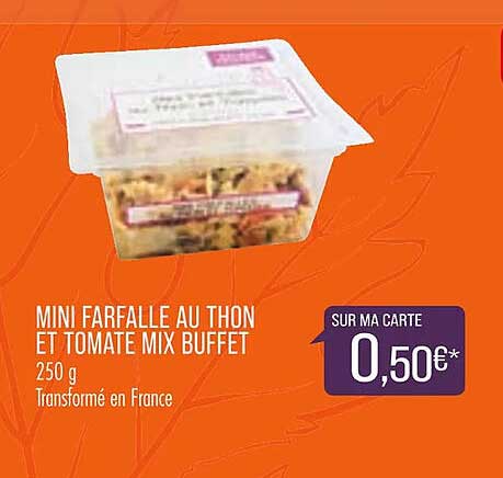 Match Mini Farfalle Au Thon Et Tomate Mix Buffet