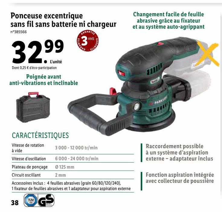 Promo Polisseuse Sans Fil Sans Batterie Ni Chargeur Parkside Chez Lidl