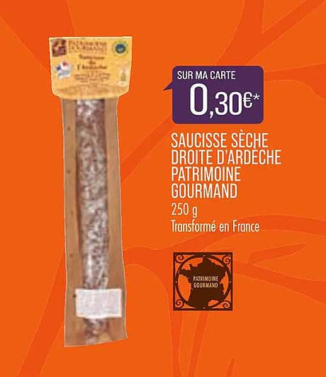 Match Saucisse Sèche Droite D'ardèche Patrimoine Gourmand