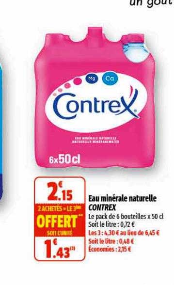 Promo Eau Minérale Naturelle Contrex chez Coccinelle Supermarché ...