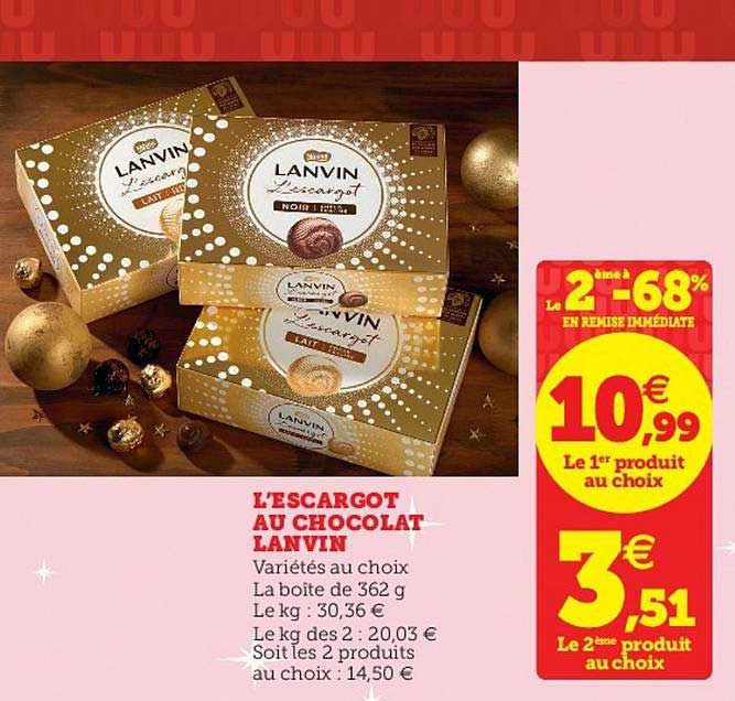 Nestlé Chocolat l`escargot lait lanvin - En promotion chez Super Casino