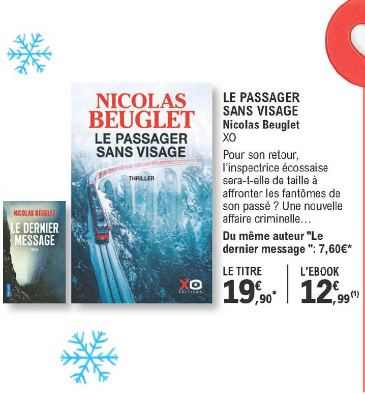 Promo Le Passager Sans Visage - Nicolas Beuglet chez E.Leclerc 