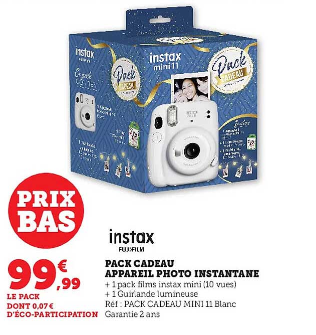 Offre Pack Cadeau Appareil Photo Instatané chez Super U