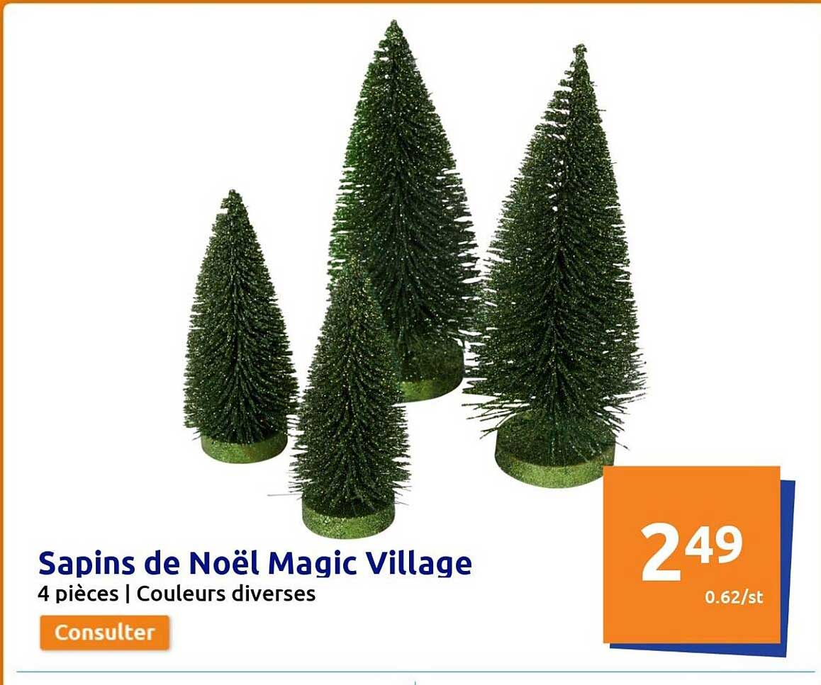Promo Sapins De Noël Magic Village chez Action iCatalogue.fr