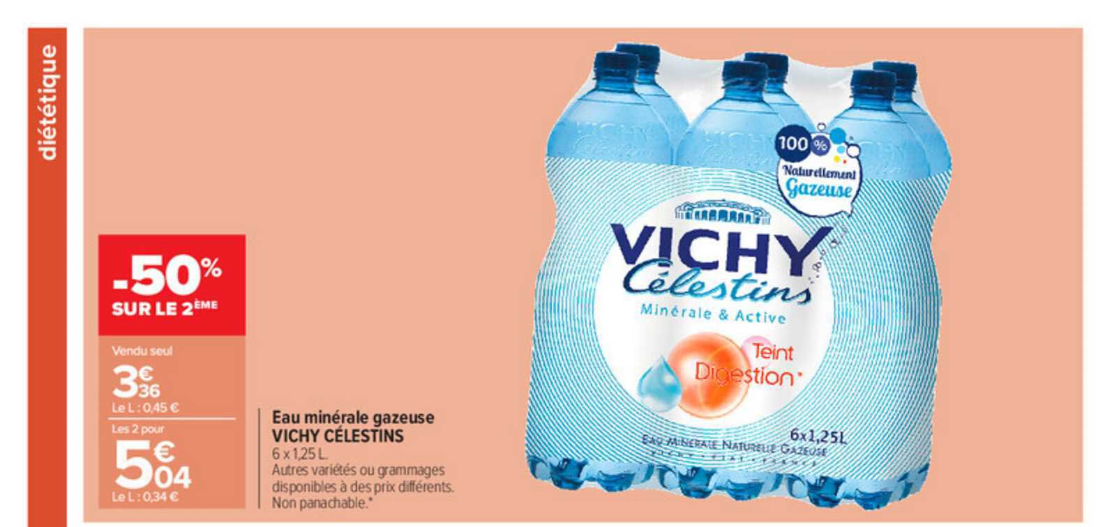 Pack 6 Bouteilles 500ml Eau Minérale Vichy Célestins - Eau Gazeuse Boire  Vichy Celestins Bienfaits