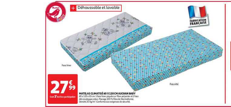 Offre Matelas Climatise 60 X 1 Cm Auchan Baby Chez Auchan Direct