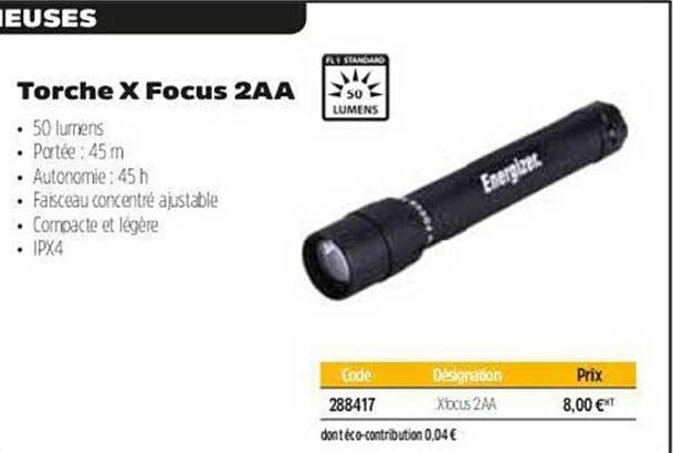 ENERGIZER Lampe torche X focus 2AA ≡ CALIPAGE