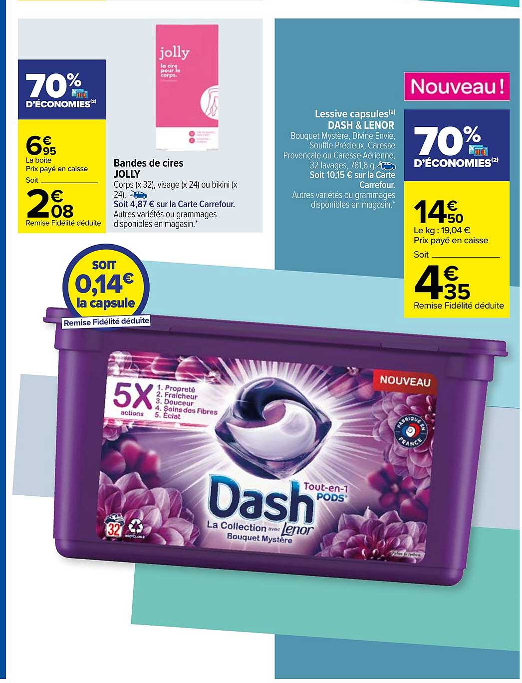 Dash Lessive Capsule Tout-En-1 Pods Jasmin & Rose De Mai, 19 capsules
