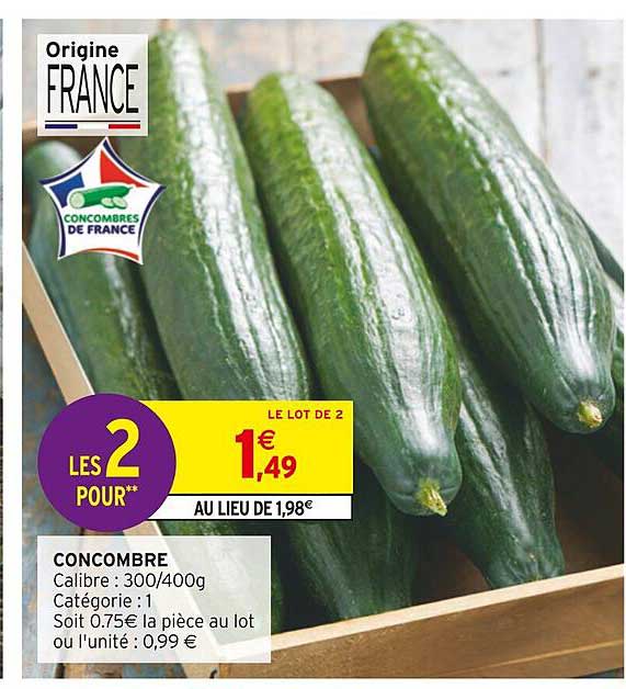 Promo Concombre chez Intermarché - iCatalogue.fr