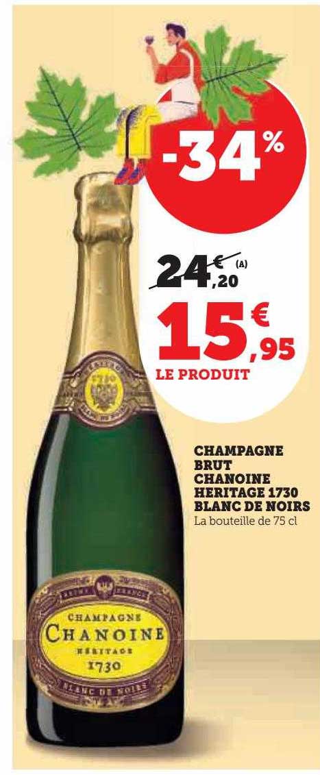 1730 Promo Brut Champagne De Chanoine chez Express Héritage Blanc U Noirs