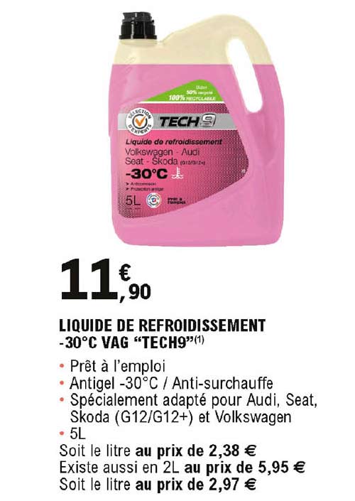 Promo Liquide De Refroidissement -30°c Vag tech9 chez E.Leclerc L'Auto 