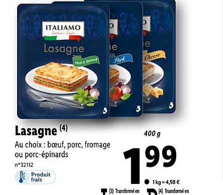 Promo Lasagne Italiamo chez Lidl